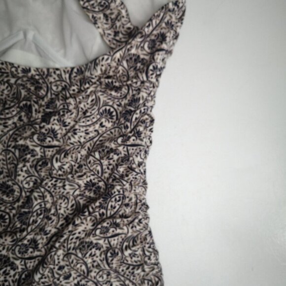 Athleta Ladies Size 38D Navy Green Off White Underwire Tankini Top - Picture 5 of 7